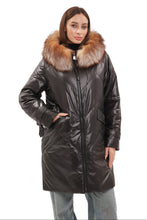 Load image into Gallery viewer, Genuine Fox Fur Trim Mid Length Coat
