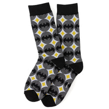 Load image into Gallery viewer, DC Batman Circle Gray Black Men's Socks
