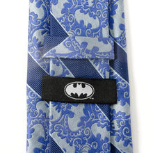 Load image into Gallery viewer, DC Batman Stripe Multi Emblem Blue Men&#39;s Tie
