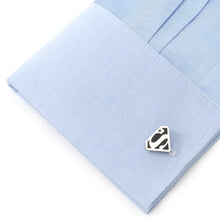 Load image into Gallery viewer, DC Superman Black Onyx Stainless Steel Cufflinks
