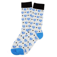 Load image into Gallery viewer, DC Superman Diamond Gray Socks
