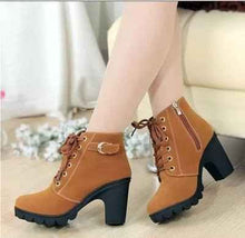 Load image into Gallery viewer, Ankle High Heel Women's Boots : With CrossTie
