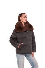 Load image into Gallery viewer, Elisa Genuine Polar Fox Fur Cashmere Effect Down Coat
