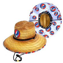 Load image into Gallery viewer, Peter Grimm Grateful Dead Blue Row Junior - Children's Straw Lifeguard Hat
