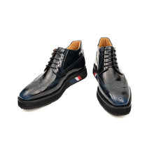 Load image into Gallery viewer, DIVINCH Navy Patent Brogue Bootie
