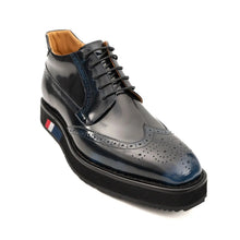 Load image into Gallery viewer, DIVINCH Navy Patent Brogue Bootie
