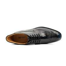Load image into Gallery viewer, DIVINCH Navy Patent Brogue Bootie
