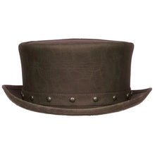 Load image into Gallery viewer, Deadwood Trading Brimstone - Faux Leather Deadman Steampunk Top Hat
