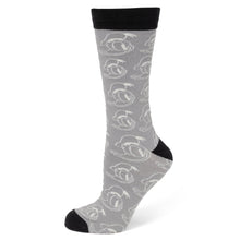 Load image into Gallery viewer, Disney Donald Duck Patterned Gray Socks and Mickey Mouse Blue Lapel Pin Gift Set
