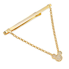 Load image into Gallery viewer, Disney Mickey Mouse Gold Crystal Chain Tie Bar
