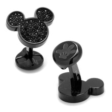 Load image into Gallery viewer, Disney Mickey Mouse Stainless Steel Black Pave Crystal Cufflinks
