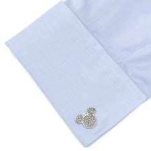 Load image into Gallery viewer, Disney Mickey Mouse Stainless Steel White Pave Crystal Cufflinks

