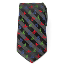 Load image into Gallery viewer, Disney Mickey and Friends Multi Black Stripe Men's Tie
