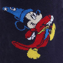 Load image into Gallery viewer, Disney Fantasia Mickey Mouse Navy Socks and Blue Lapel Pin Gift Set
