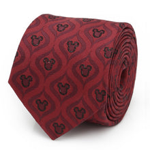 Load image into Gallery viewer, Disney Mickey Mouse Holiday Metallic Black Silk Men's Tie
