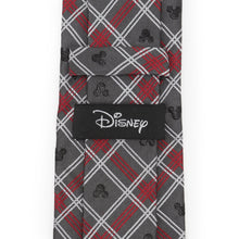 Load image into Gallery viewer, Disney Mickey Mouse Holiday Gray Plaid Silk Men's Tie
