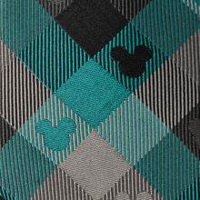 Load image into Gallery viewer, Disney Mickey Mouse Silhouette Teal Plaid Men's Tie
