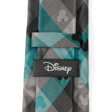 Load image into Gallery viewer, Disney Mickey Mouse Silhouette Teal Plaid Men's Tie
