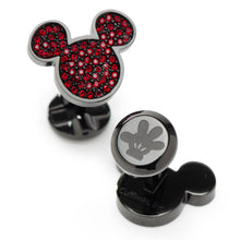 Load image into Gallery viewer, Disney Mickey Mouse Maroon Crystal Cufflinks

