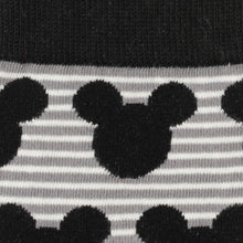 Load image into Gallery viewer, Disney Mickey Mouse Stripe Gray Sock and Mickey Blue Lapel Pin Gift Set
