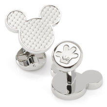 Load image into Gallery viewer, Disney Mickey Mouse Silhouette Basket Weave Cufflinks
