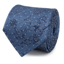 Load image into Gallery viewer, Disney Peter Pan Treasure Map Navy Dot Men&#39;s Tie
