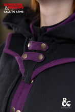 Load image into Gallery viewer, Dungeons &amp; Dragons Warlock Hood Black/Purple
