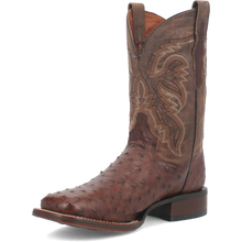 Load image into Gallery viewer, Dan Post Alamosa (Chocolate/Brown) - Men&#39;s Ostrich Skin Leather Cowboy Boots
