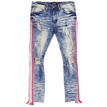Load image into Gallery viewer, F1782 Shredded Jeans w/ Drawstring Side Tape - Dirt Wash
