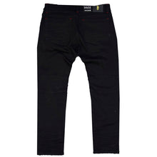 Load image into Gallery viewer, M1910 Makobi "Sanibel" Shredded Jean with Suede - Black/Black
