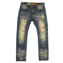 Load image into Gallery viewer, M1910 Makobi "Sanibel" Shredded Jean with Suede - Vintage Wash
