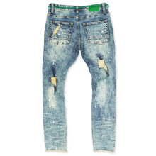 Load image into Gallery viewer, F1756 Denim Jeans w/ Rhinestones &amp; Bottom Leg Zipper - Vintage Wash
