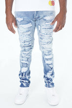 Load image into Gallery viewer, F1734 Frost All Over Shredded Jeans - Light wash
