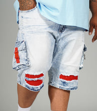 Load image into Gallery viewer, M936 - Makobi Denim Cargo Shorts - Light Wash
