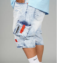 Load image into Gallery viewer, M936 - Makobi Denim Cargo Shorts - Light Wash
