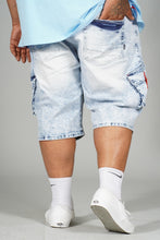 Load image into Gallery viewer, M936 - Makobi Denim Cargo Shorts - Light Wash
