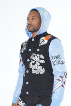 Load image into Gallery viewer, M1040 Love Kills Denim Jacket - Black/Black
