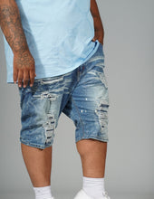 Load image into Gallery viewer, M771 Pacifica Shredded Shorts - Light Wash
