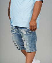 Load image into Gallery viewer, M771 Pacifica Shredded Shorts - Light Wash
