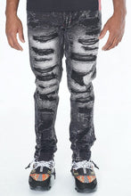 Load image into Gallery viewer, F1734 Frost All Over Shredded Jeans - Black Wash
