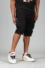 Load image into Gallery viewer, M936 - Makobi Denim Cargo Shorts - Black

