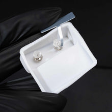 Load image into Gallery viewer, 0.5ct Moissanite Round Stud Earrings 925 Sterling Silver Screw Back
