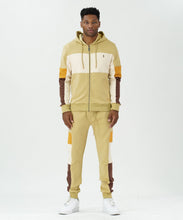 Load image into Gallery viewer, M2323 Paolo Fleece Jacquard Hoodie Track Set - Khaki
