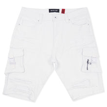 Load image into Gallery viewer, M936 - Makobi Denim Cargo Shorts - White
