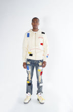 Load image into Gallery viewer, F5715 Frost Patchwork Zip Up Hoodie -  Natural
