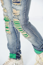 Load image into Gallery viewer, F1745 Shredded jeans w/ Cord Layer - Dirt
