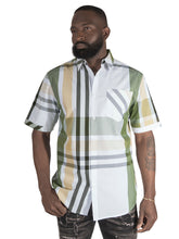 Load image into Gallery viewer, V842 Robert Plaid Button-Down Shirt - Olive
