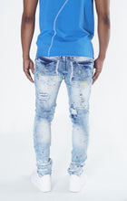 Load image into Gallery viewer, F1778  Frost Shredded Jeans w/ paint - Light Wash

