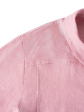Load image into Gallery viewer, 100% Linen Stripe Shawl V-Neck Half Sleeve Top

