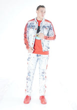 Load image into Gallery viewer, M1938 Paint Stroke Shredded Denim Jeans - Light Wash

